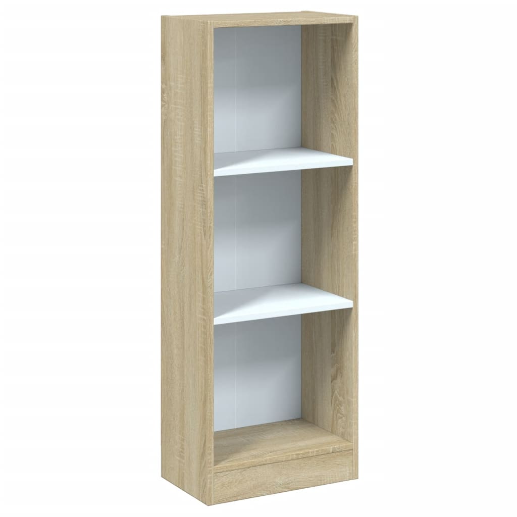 Libreria a 3 Ripiani Bianco e Sonoma 40x24x109cm in Multistrato - homemem39