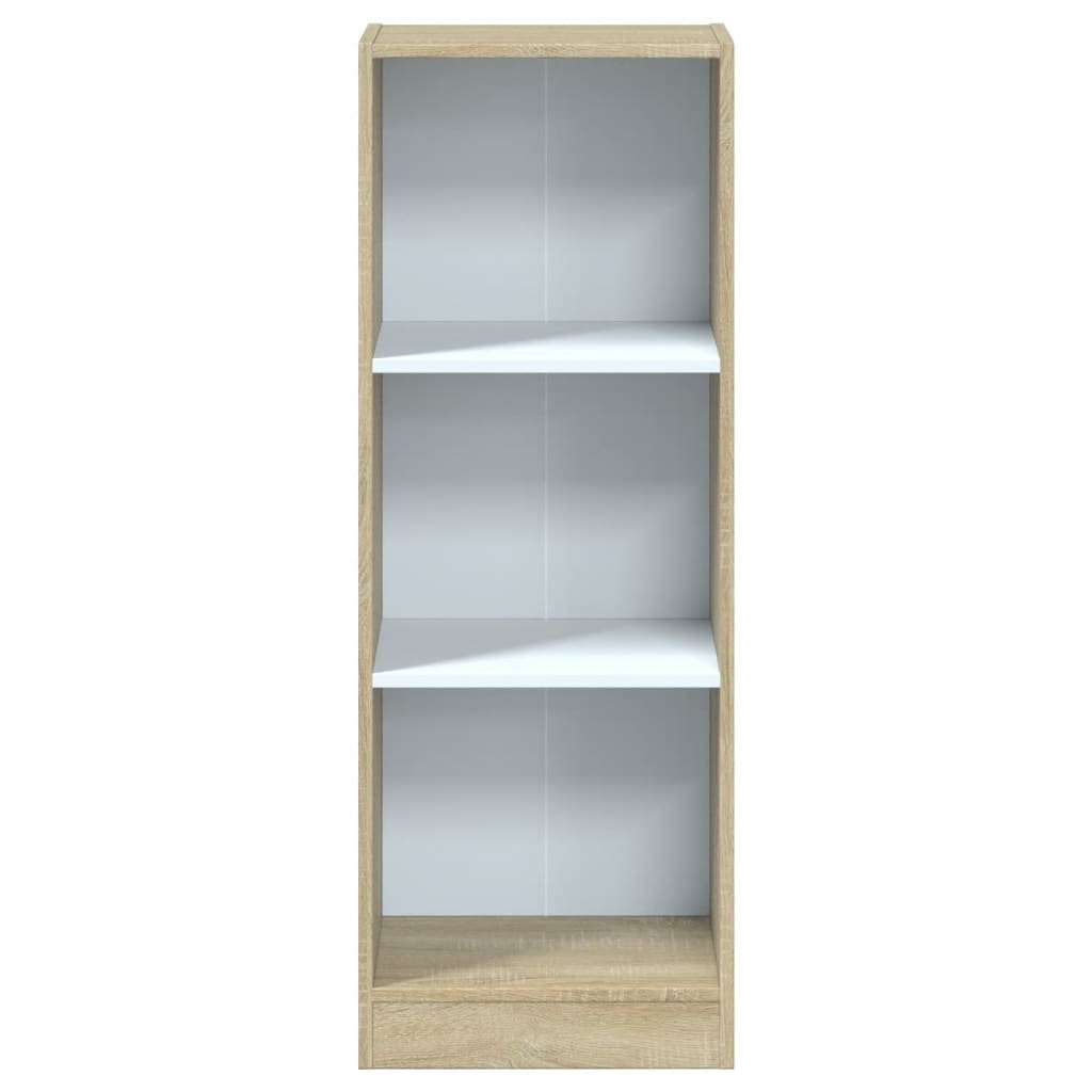 Libreria a 3 Ripiani Bianco e Sonoma 40x24x109cm in Multistrato - homemem39