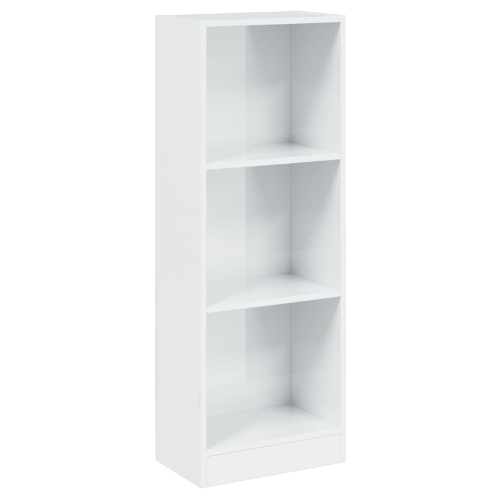 Libreria 3 Ripiani Bianco Lucido 40x24x109 cm Legno Multistrato - homemem39