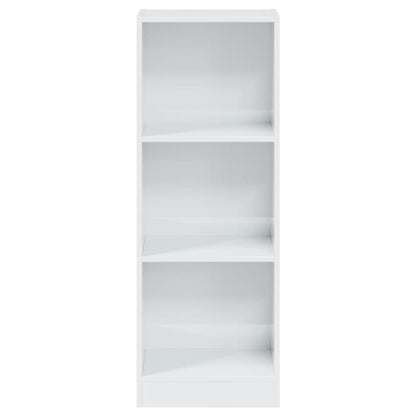 Libreria 3 Ripiani Bianco Lucido 40x24x109 cm Legno Multistrato - homemem39