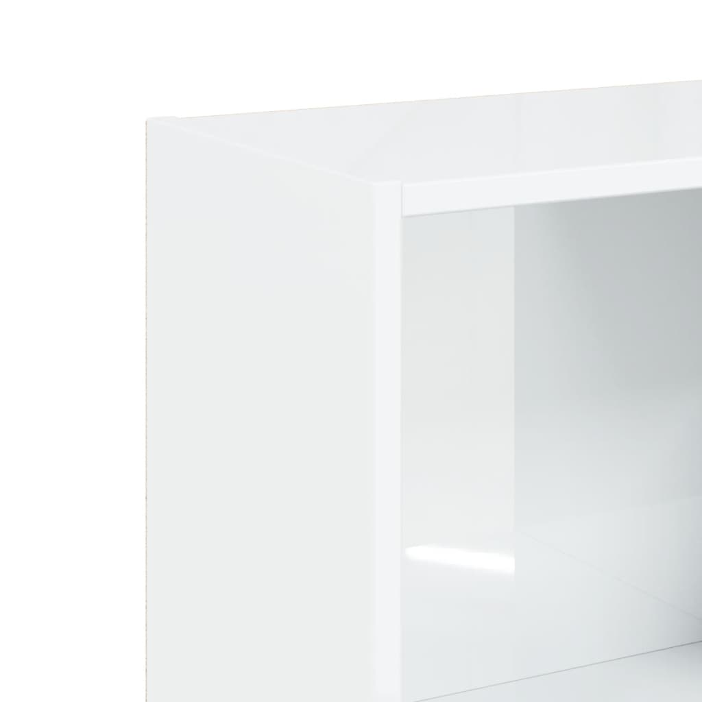 Libreria 3 Ripiani Bianco Lucido 40x24x109 cm Legno Multistrato - homemem39