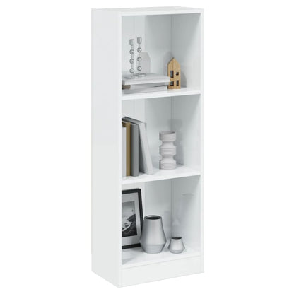 Libreria 3 Ripiani Bianco Lucido 40x24x109 cm Legno Multistrato - homemem39