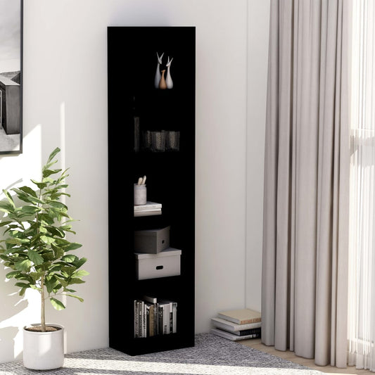 Libreria a 5 Ripiani Nera 40x24x175 cm in Legno Multistrato - homemem39