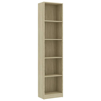 Libreria 5 Ripiani Rovere Sonoma 40x24x175 cm Legno Multistrato - homemem39