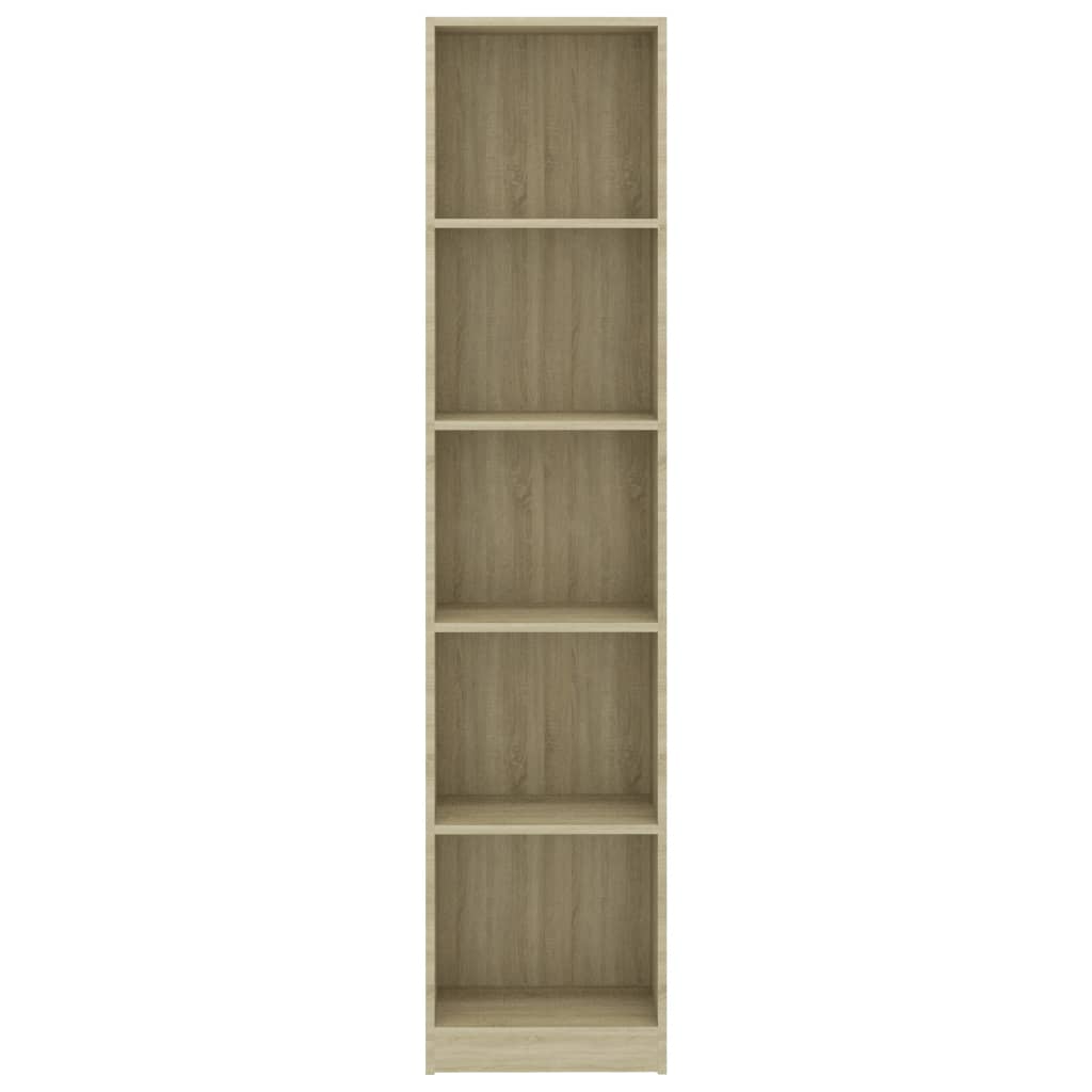 Libreria 5 Ripiani Rovere Sonoma 40x24x175 cm Legno Multistrato - homemem39