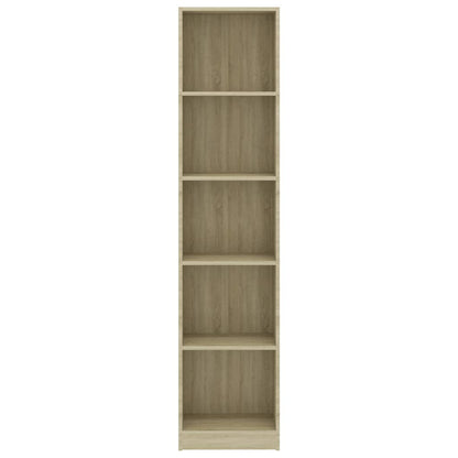 Libreria 5 Ripiani Rovere Sonoma 40x24x175 cm Legno Multistrato - homemem39