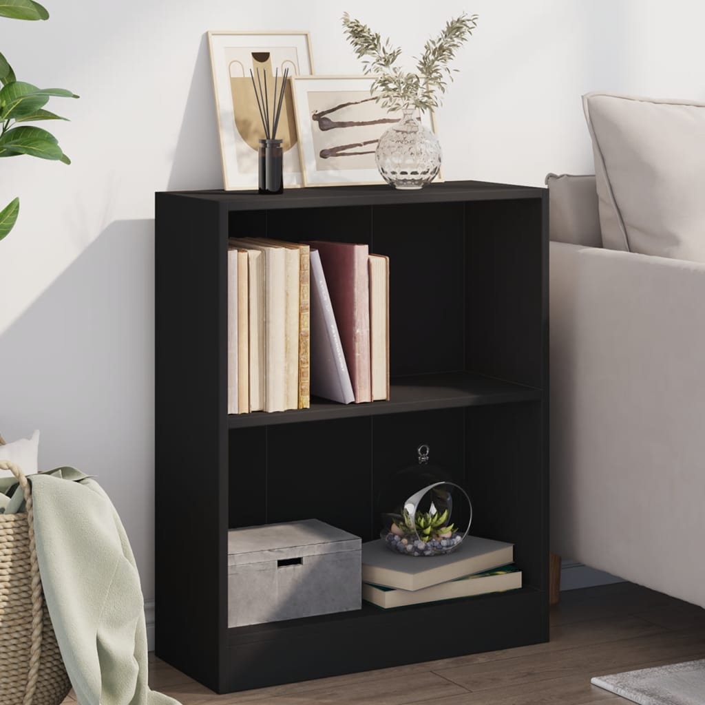 Libreria Nera 60x24x76 cm in Legno Multistrato - homemem39