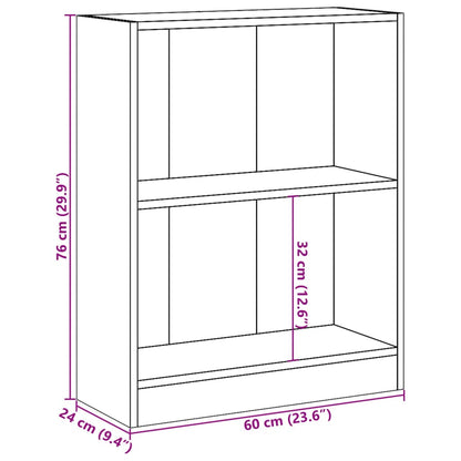 Libreria Grigio Cemento 60x24x76 cm in Legno Multistrato | homemem39