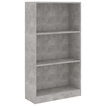 Libreria a 3 Ripiani Cemento 60x24x109 cm in Legno Multistrato | homemem39