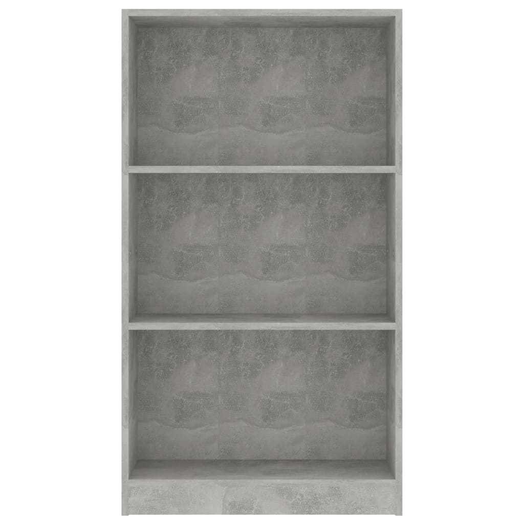 Libreria a 3 Ripiani Cemento 60x24x109 cm in Legno Multistrato | homemem39