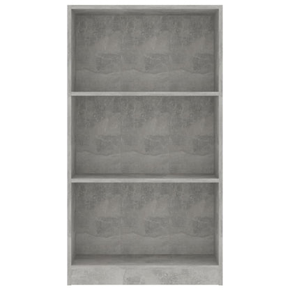Libreria a 3 Ripiani Cemento 60x24x109 cm in Legno Multistrato | homemem39