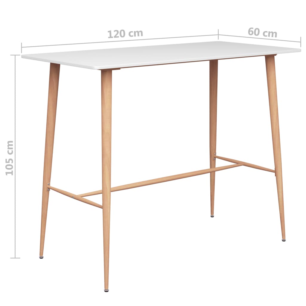Tavolo da Bar Bianco 120x60x105 cm | homemem39