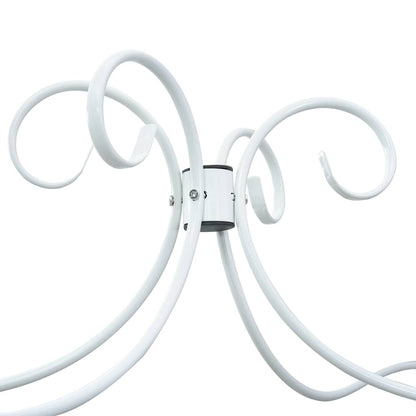 Letto a Baldacchino Bianco in Metallo 180x200 cm | homemem39