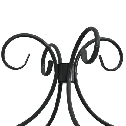 Letto a Baldacchino Nero in Metallo 120x200 cm | homemem39