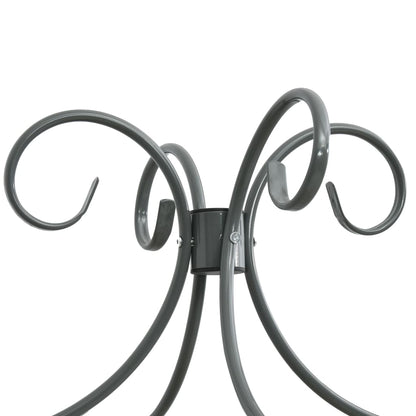 Letto a Baldacchino Grigio in Metallo 140x200 cm | homemem39