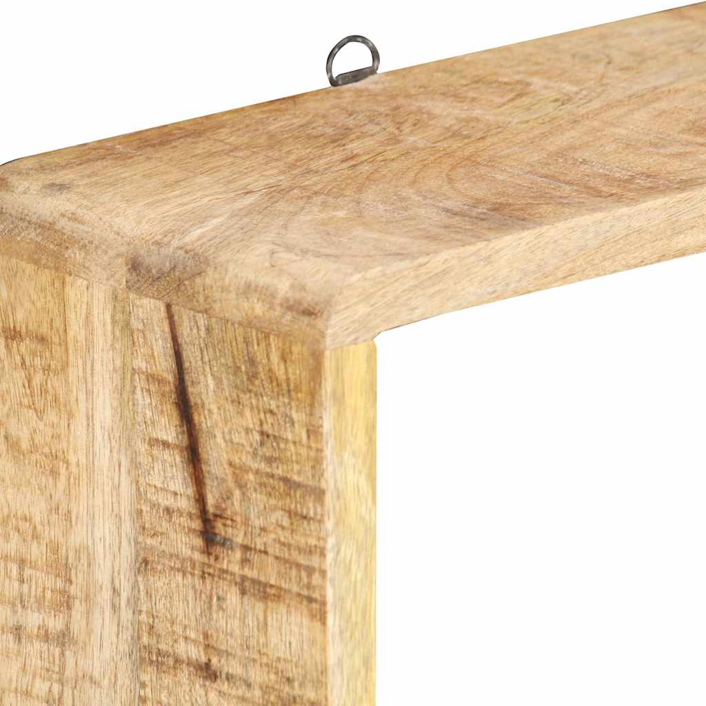 Set Mensole Cubiche da Parete 3 pz in Legno Massello di Mango