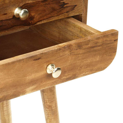 Comodino 40x30x58 cm in Legno Massello di Mango
