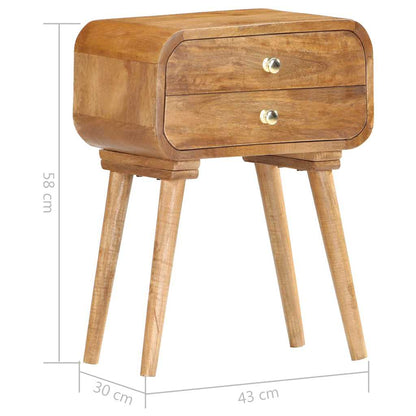 Comodino 40x30x58 cm in Legno Massello di Mango