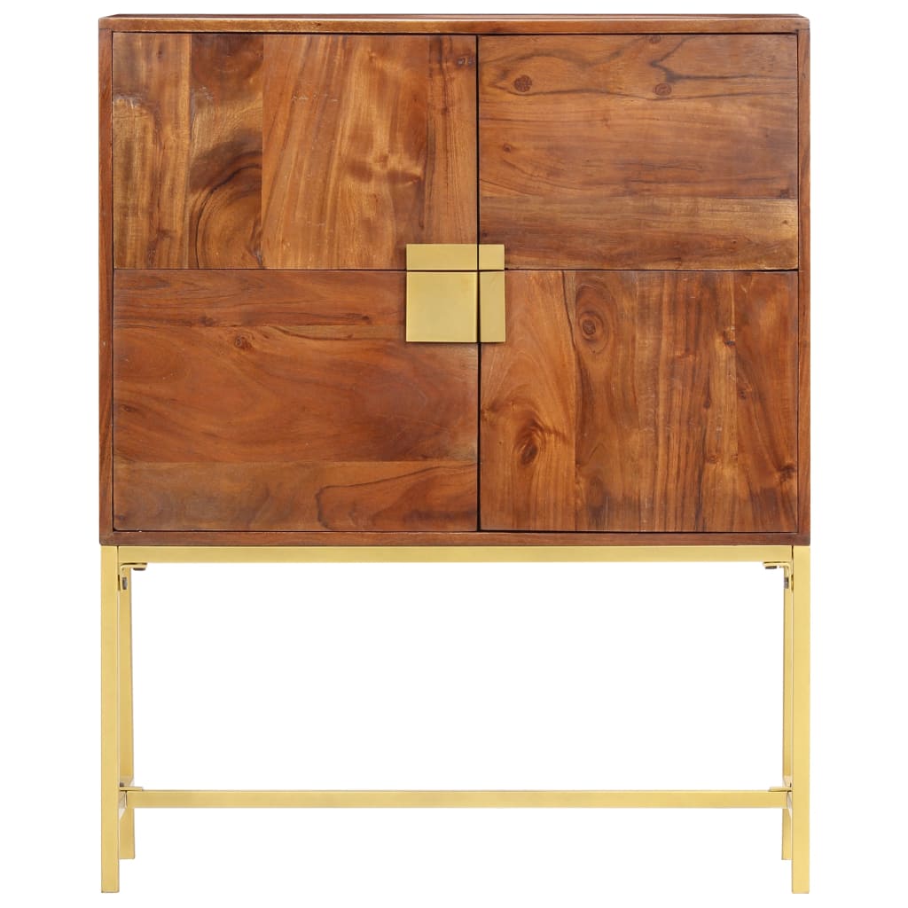 Credenza Alta 80x30x100 cm in Legno Massello di Acacia | homemem39