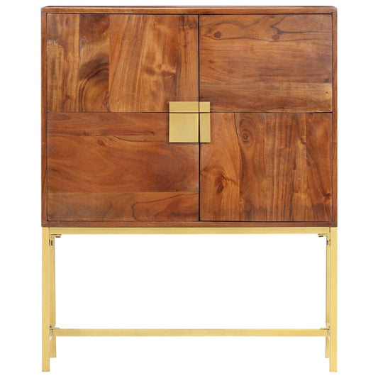 Credenza Alta 80x30x100 cm in Legno Massello di Acacia | homemem39