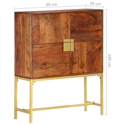 Credenza Alta 80x30x100 cm in Legno Massello di Acacia | homemem39