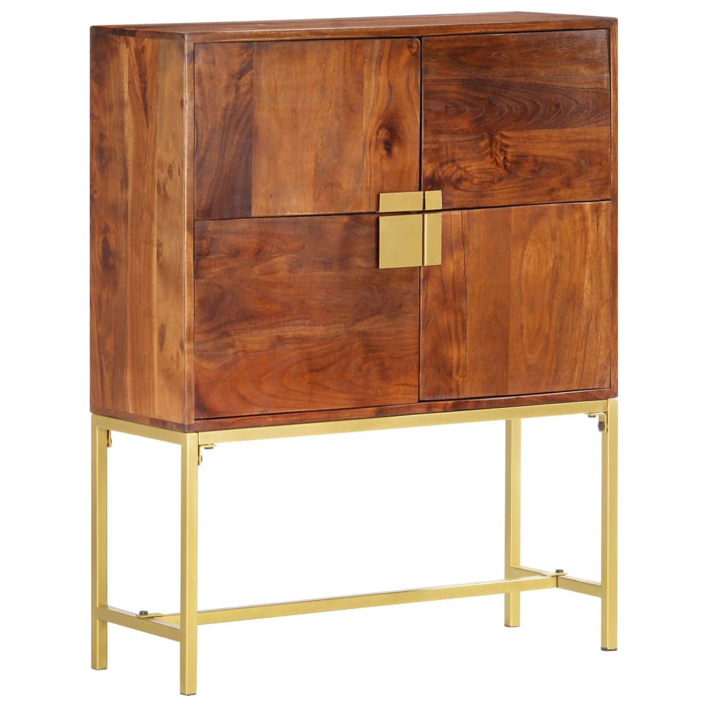 Credenza Alta 80x30x100 cm in Legno Massello di Acacia | homemem39