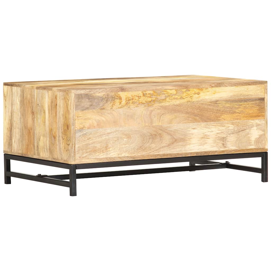 Tavolino da Salotto 90x55x40 cm in Legno Massello di Mango
