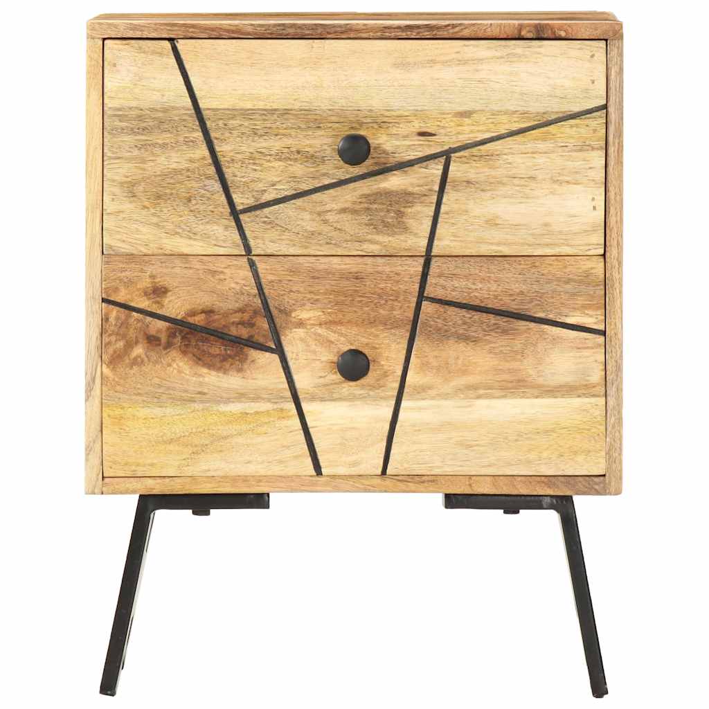 Comodino 40x30x50 cm in Legno Massello di Mango