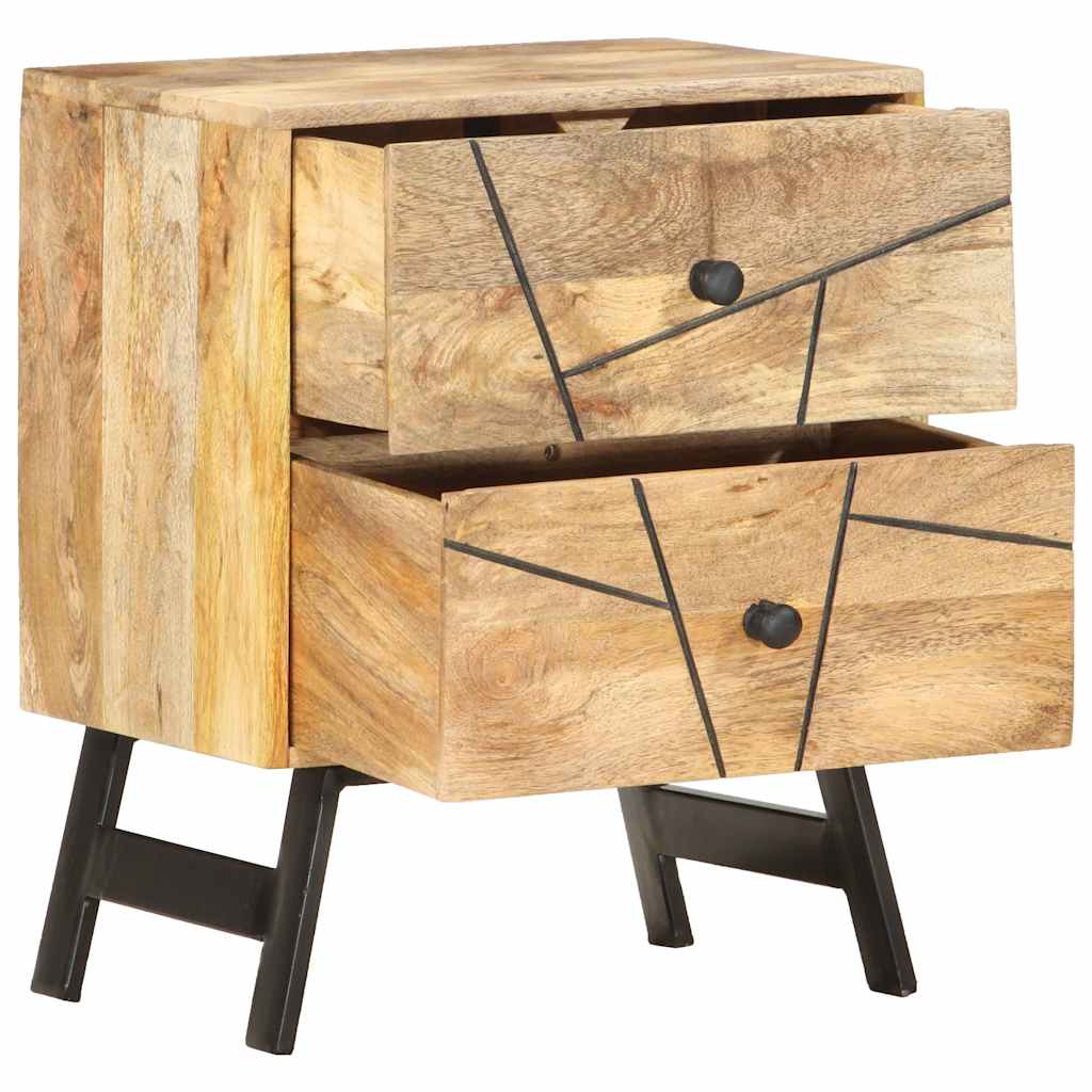 Comodino 40x30x50 cm in Legno Massello di Mango