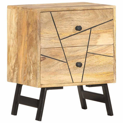 Comodino 40x30x50 cm in Legno Massello di Mango