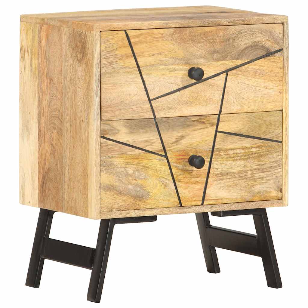 Comodino 40x30x50 cm in Legno Massello di Mango