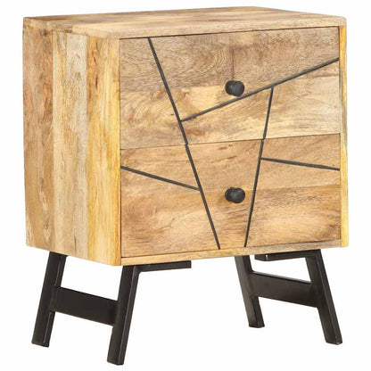 Comodino 40x30x50 cm in Legno Massello di Mango