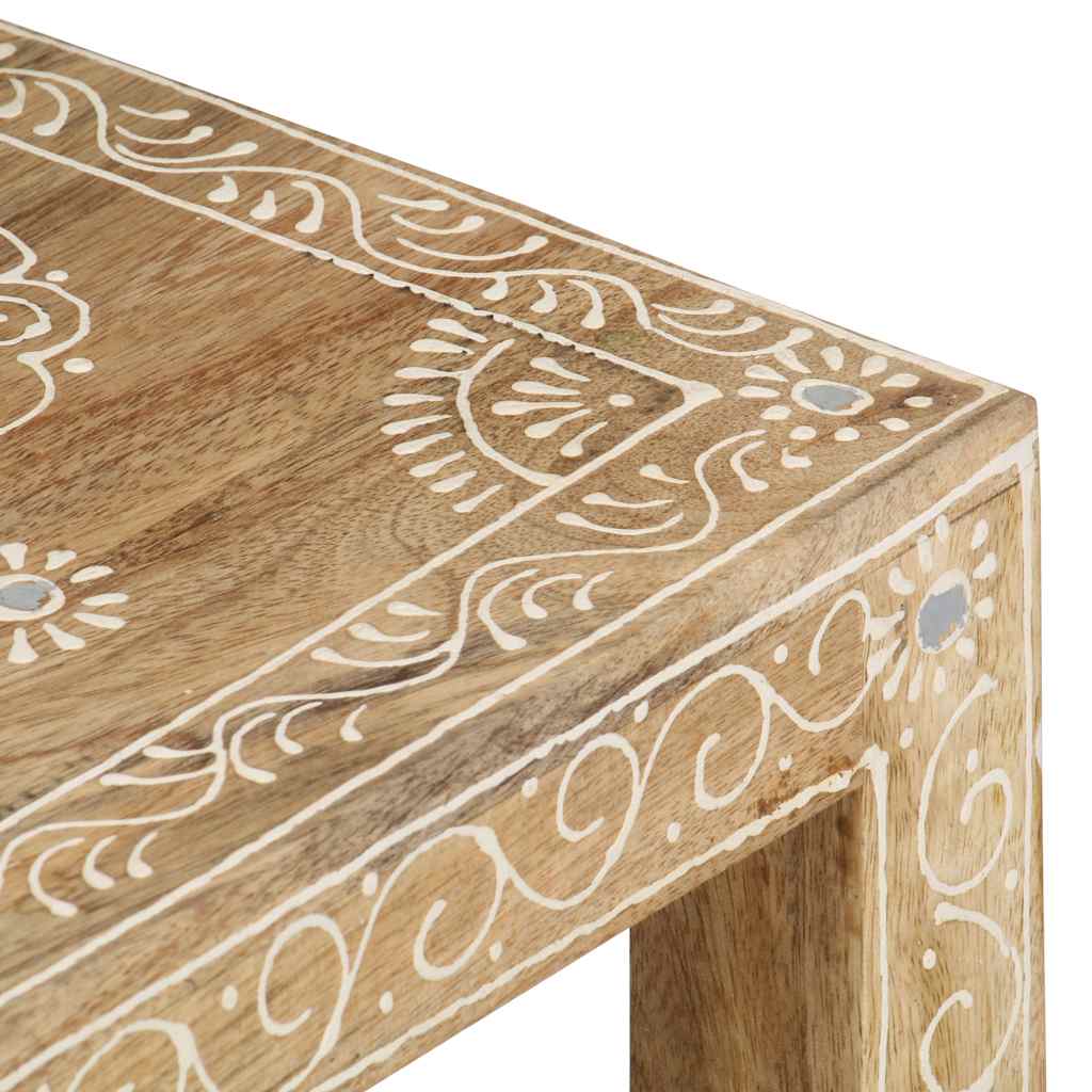 Set Tavolini da Salotto 2 pz in Legno Massello di Mango | homemem39
