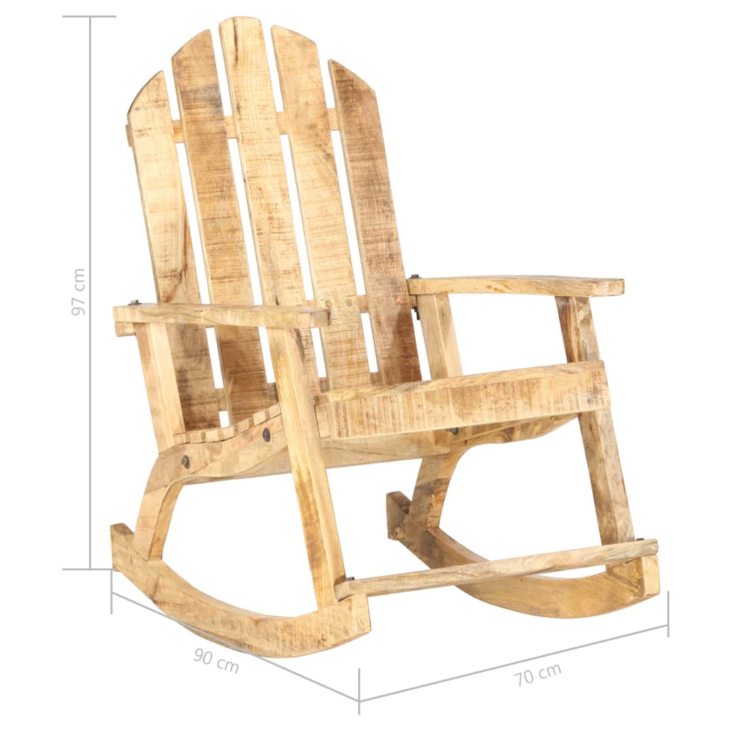 Sedia a Dondolo da Giardino in Legno Massello di Mango | homemem39