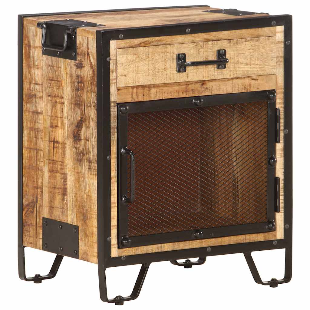 Comodino 43x30x51 in Legno Massello di Mango Grezzo
