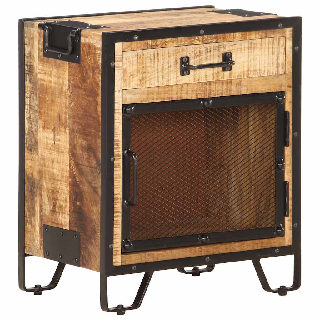Comodino 43x30x51 in Legno Massello di Mango Grezzo