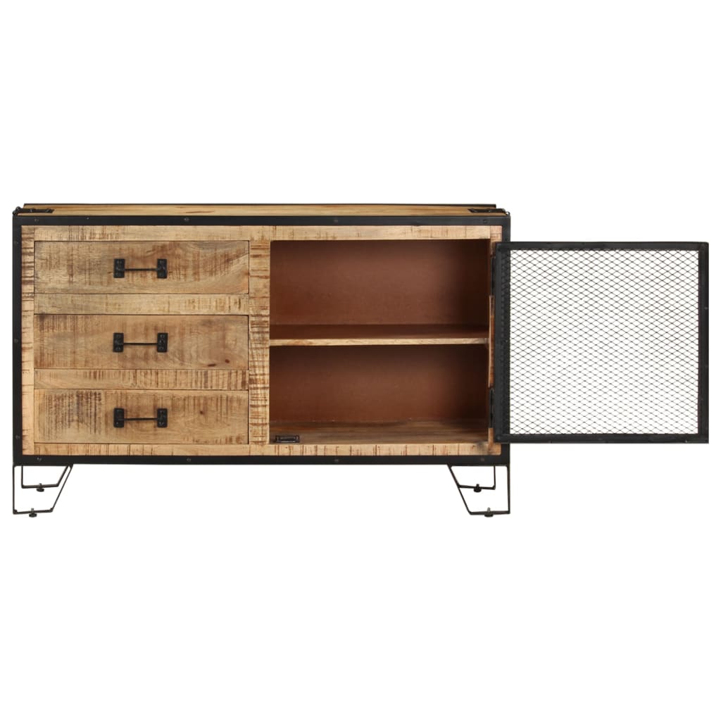 Credenza 100x31x60 cm in Legno Massello di Mango Grezzo - homemem39