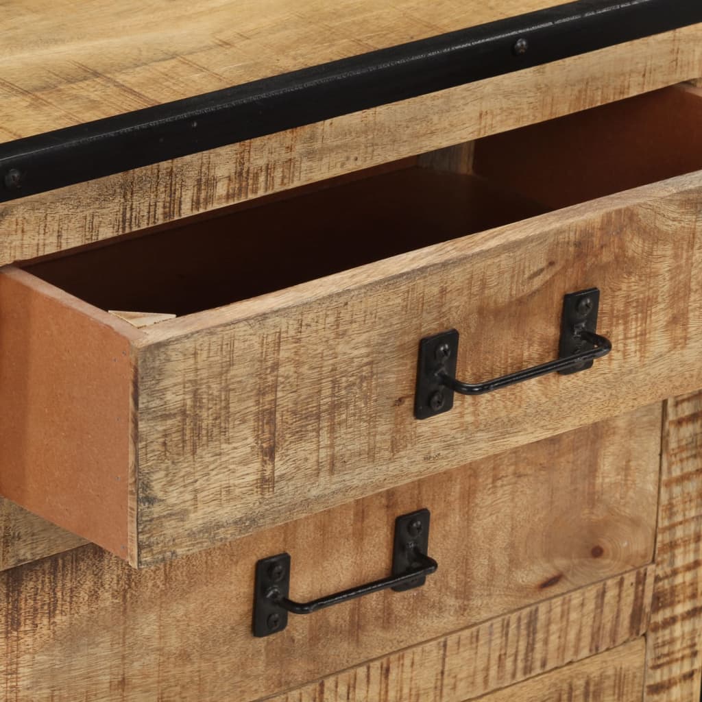 Credenza 100x31x60 cm in Legno Massello di Mango Grezzo - homemem39