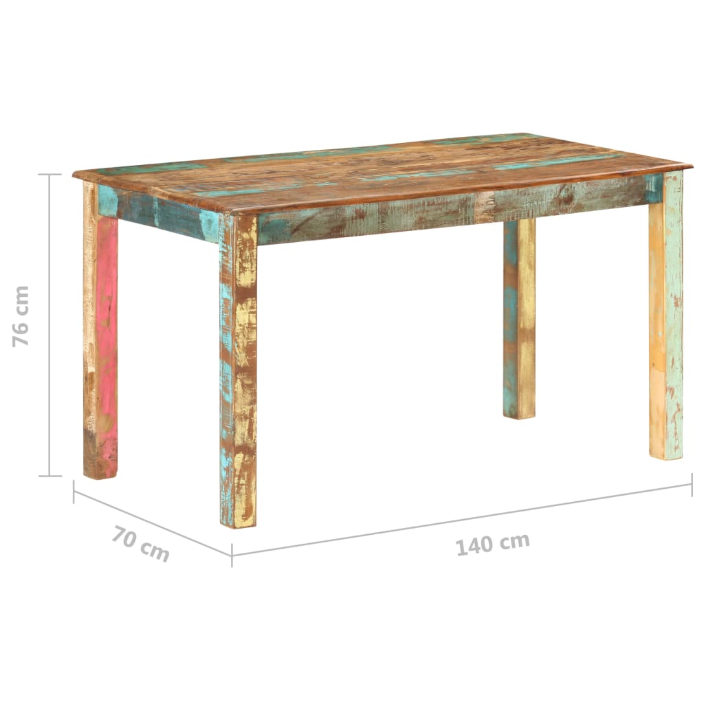 Tavolo da Pranzo in Legno Massello di Recupero 140x70x76 cm | homemem39