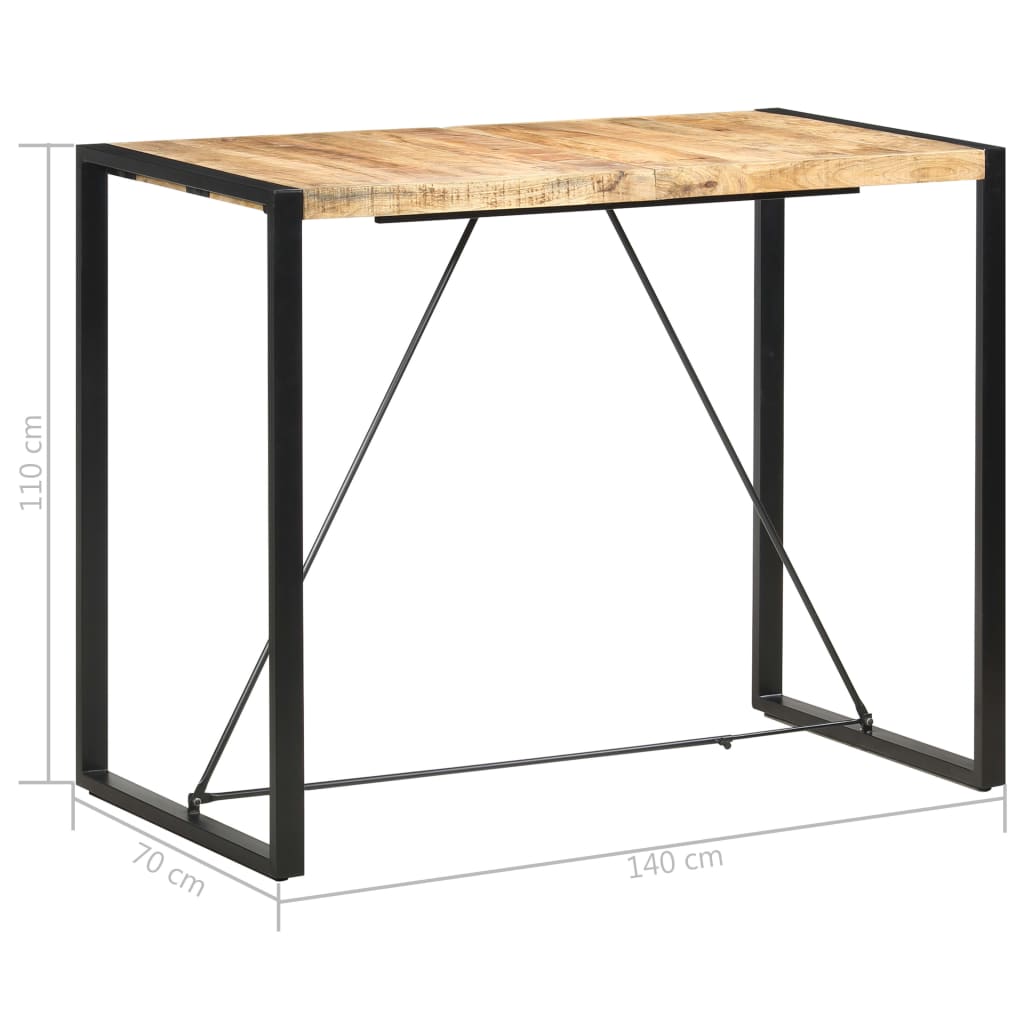 Tavolo da Bar 140x70x110cm in Legno Massello di Mango | homemem39