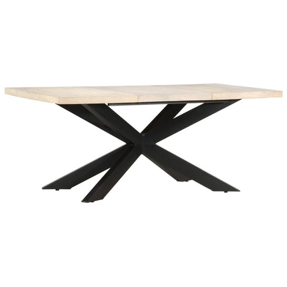 Tavolo da Pranzo 180x90x76 cm in Massello di Mango Sbiancato | homemem39