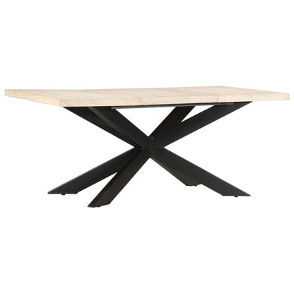 Tavolo da Pranzo 180x90x76 cm in Massello di Mango Sbiancato | homemem39