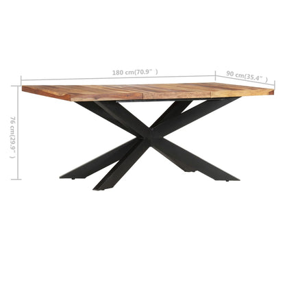 vidaXL Tavolo da Pranzo 180x90x76 cm in Legno Massello di Sheesham