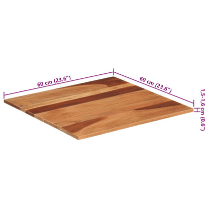 Piano Tavolo in Legno Massello di Acacia 15-16 mm 60x60 cm | homemem39