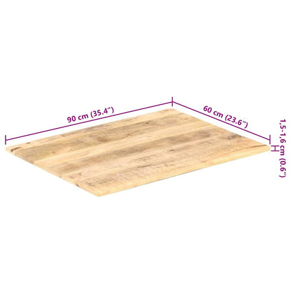 Piano Tavolo in Legno Massello di Mango 15-16 mm 90x60 cm