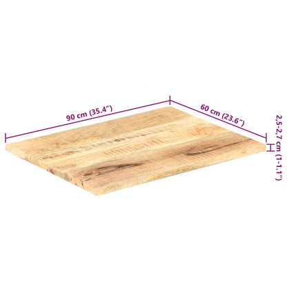 Piano Tavolo in Legno Massello di Mango 25-27 mm 90x60 cm