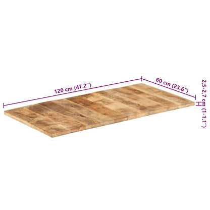 Piano Tavolo in Legno Massello Mango 25-27 mm 120x60 cm | homemem39