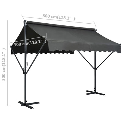 Tenda Parasole con Piedistallo 300x300 cm Antracite | homemem39
