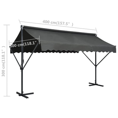 Tenda Parasole con Piedistallo 400x300 cm Antracite | homemem39