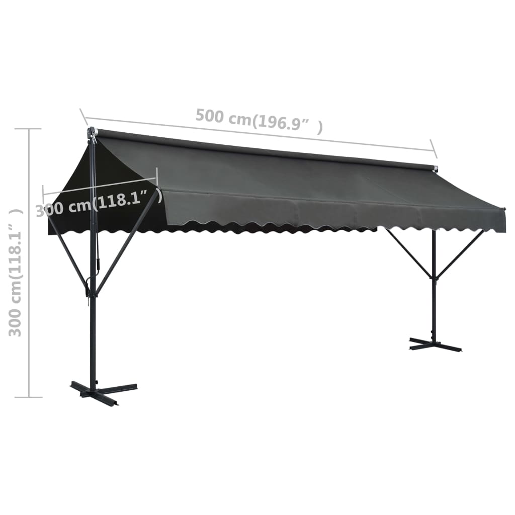Tenda Parasole con Piedistallo 500x300 cm Antracite | homemem39